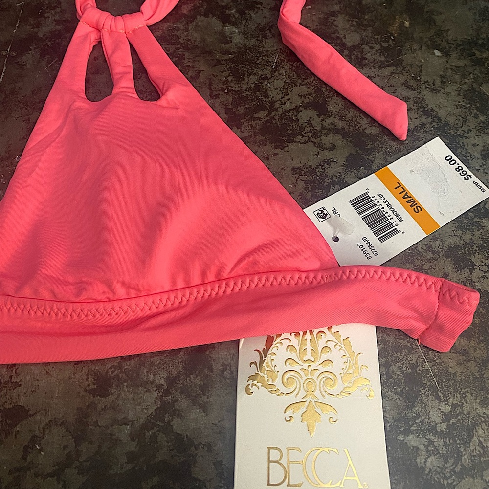 BECCA Bikini Halter Top only womens size small new with tags